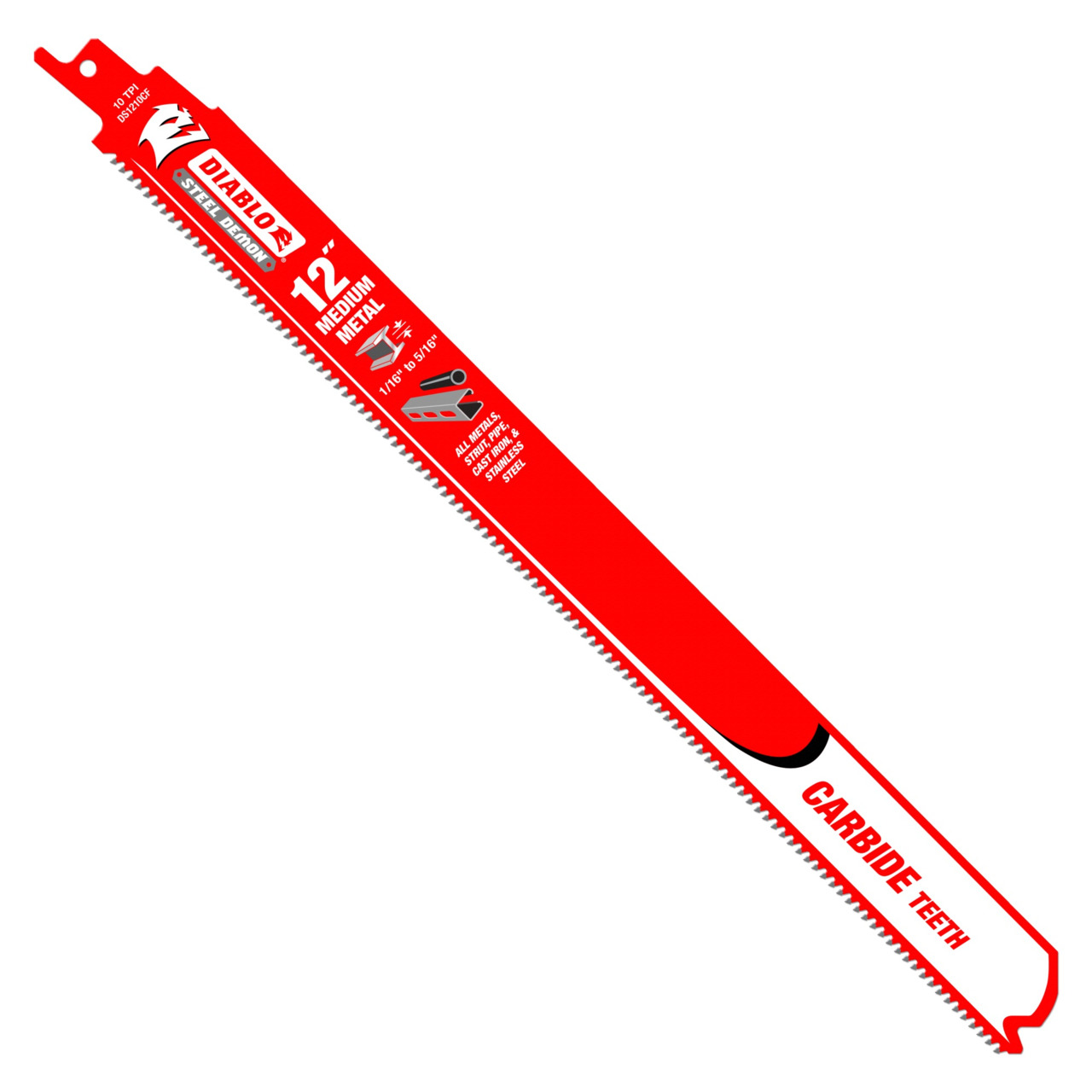 Diablo 12" 10TPI Medium Metal Carbide Recip Blades 1pk